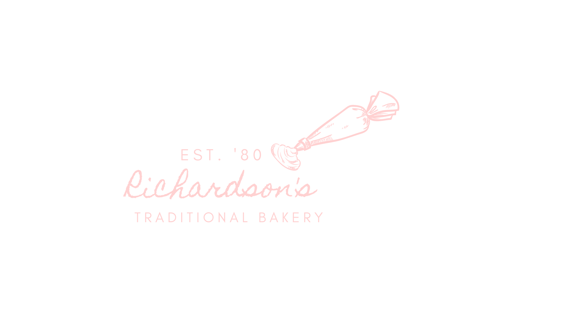 Pink logo in cursive writting